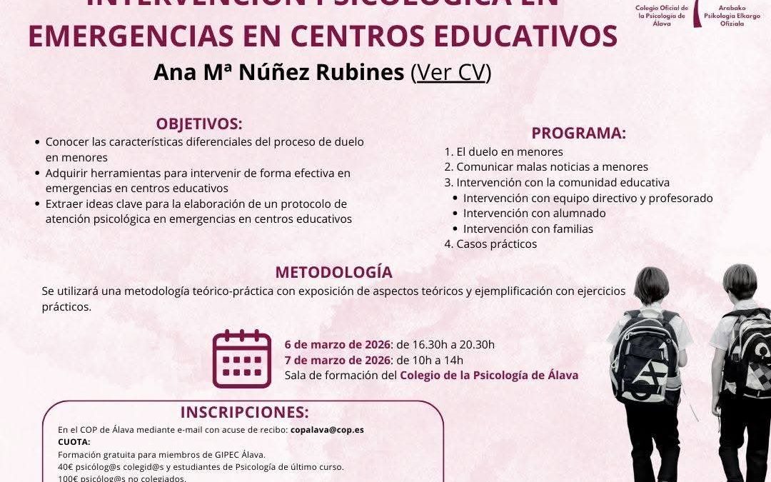 FORMACIÓN PARA O GIPEC DO COP DE ÁLAVA