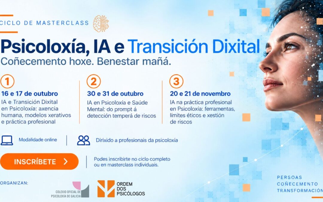 O Colexio Oficial de Psicoloxía de Galicia e a Delegación Rexional do Norte da Ordem dos Psicólogos Portugueses afondan na súa colaboración cun ciclo formativo sobre Psicoloxía, intelixencia artificial e transición dixital