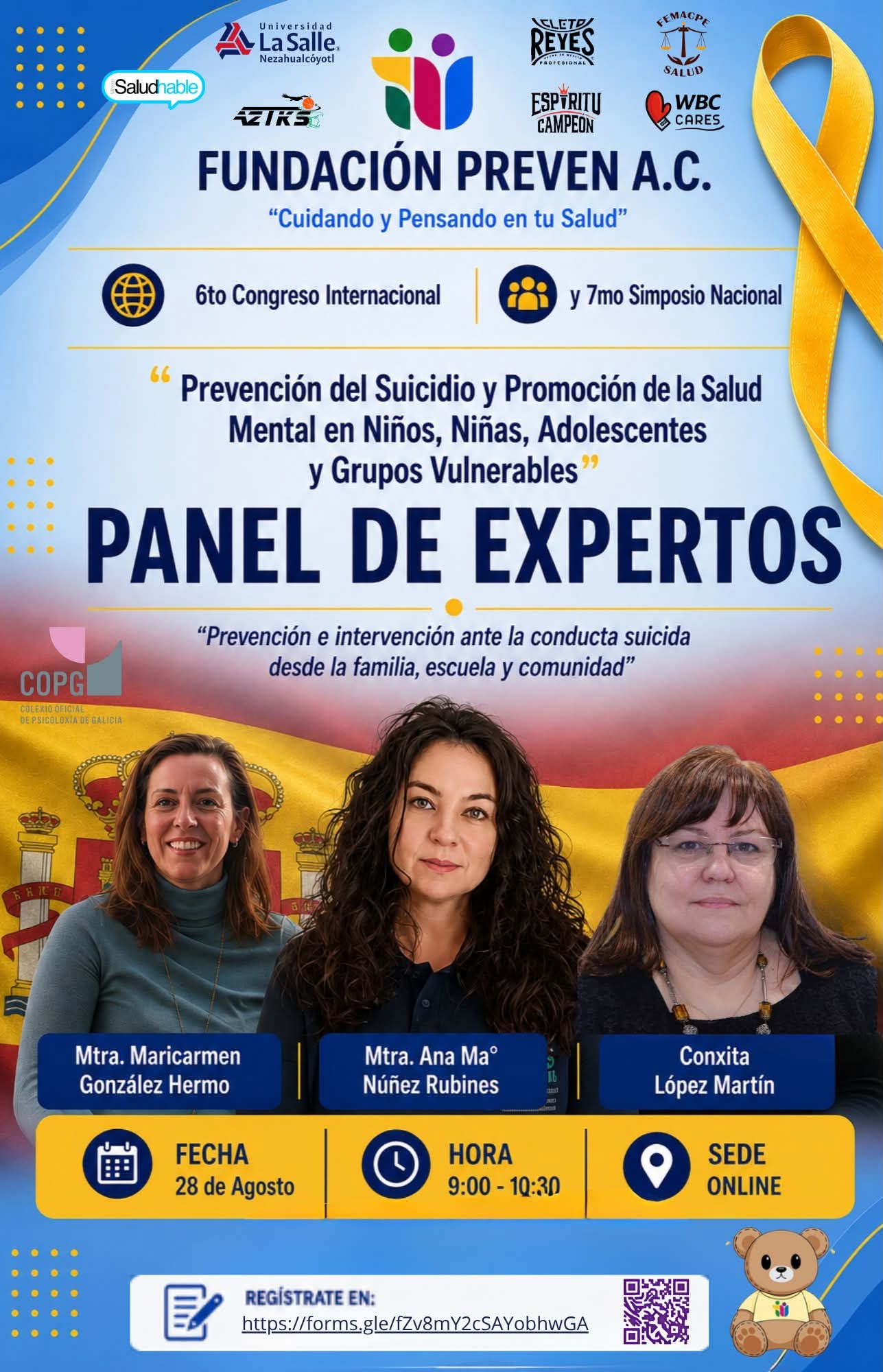 6º Congreso Internacional e 7º Simposio Nacional "Prevención do suicidio e promoción da saúde mental en nenos, nenas, adolescentes e grupos vulnerables"