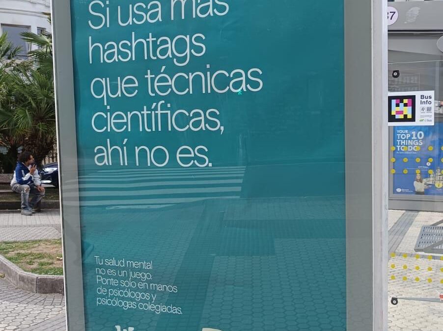 A campaña «A túa saúde mental non é un xogo» contra o intrusismo en Psicoloxía inspira unha nova iniciativa en Gipuzkoa