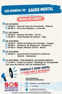 Día Mundial da Saúde Mental: Mesas de debate