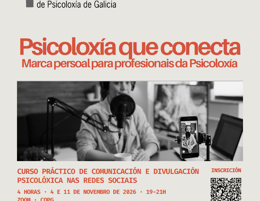 O COPG organiza un curso práctico sobre marca persoal e divulgación psicolóxica nas redes sociais