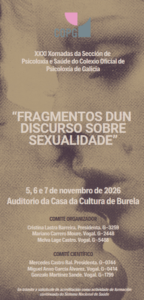 Tríptico XXXI Xornadas da Sección de Psicoloxía e Saúde do COPG "Fragmentos dun dircurso sobre sexualidade"